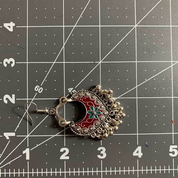 Boho Beauty Enamel & Silver Tassel Earrings - Picture 3 of 6